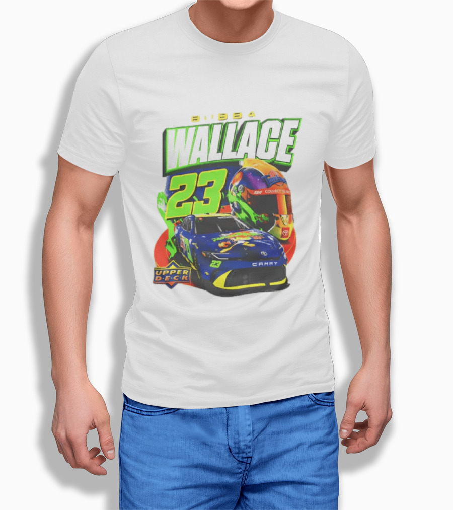 Bubba Wallace 23XI Racing Upper Deck Collectibles NASCAR Camry Helmet T-Shirt