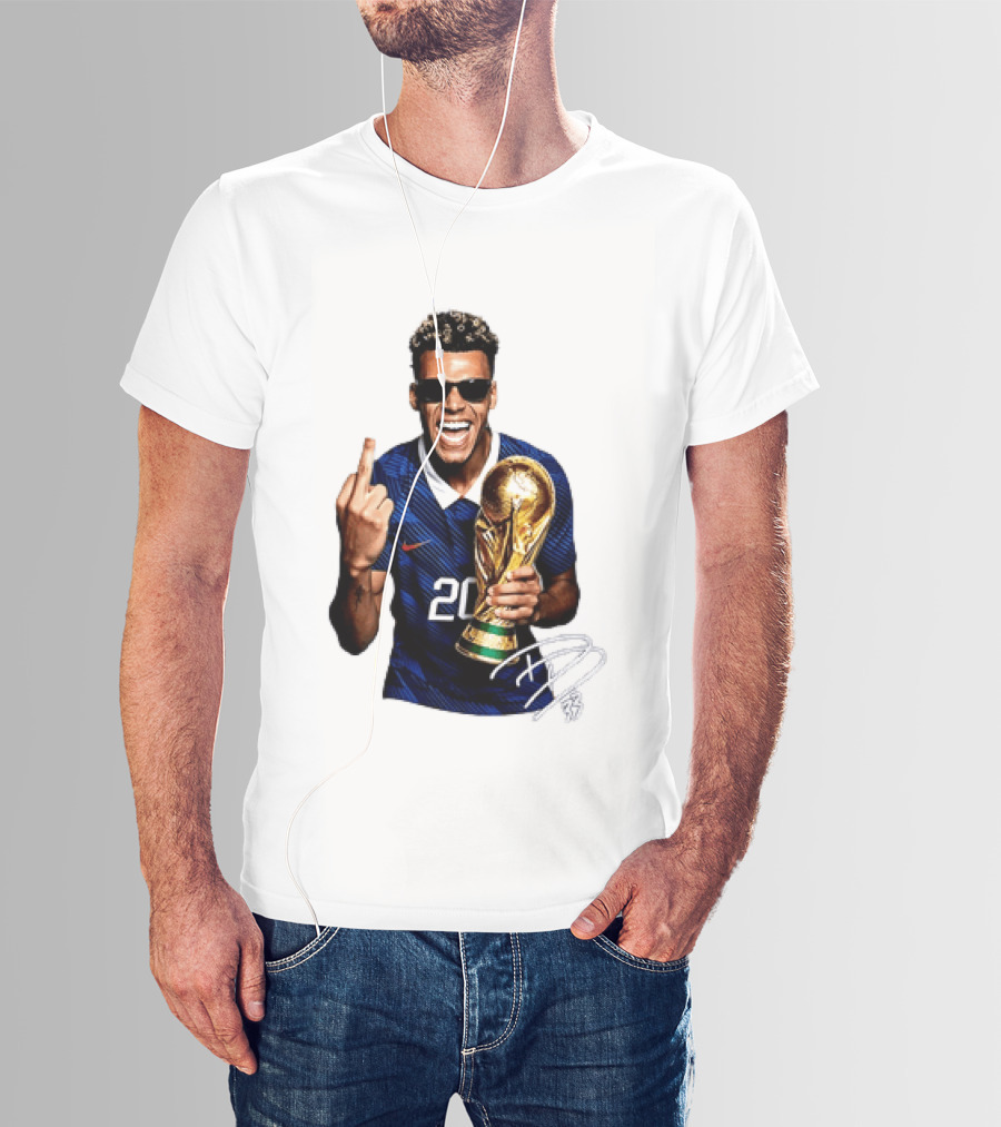 Desire Doue France National Team 20 Trophy Celebration Gesture T-Shirt