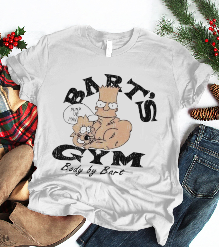 BART'S GYM Body By Bart Cartoon Characters T-Shirt