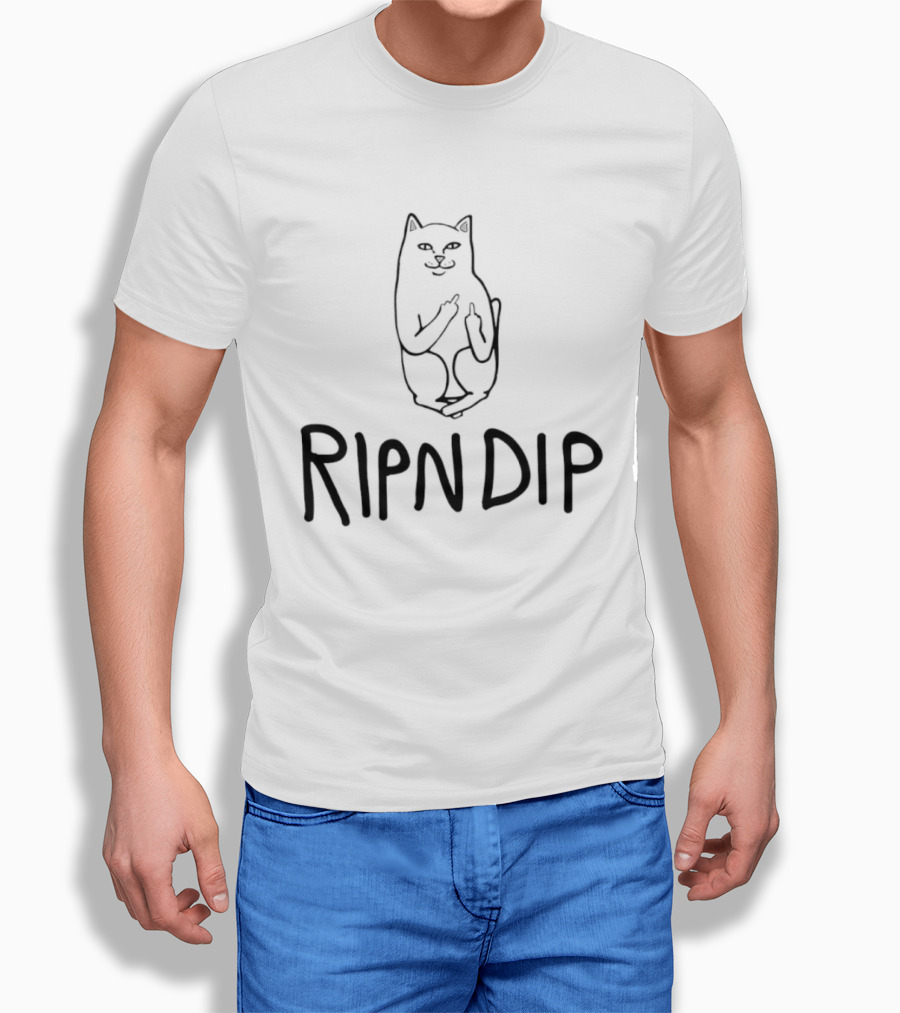 Lord Nermal Ripndip Cat Middle Fingers Flipping Fun T-Shirt