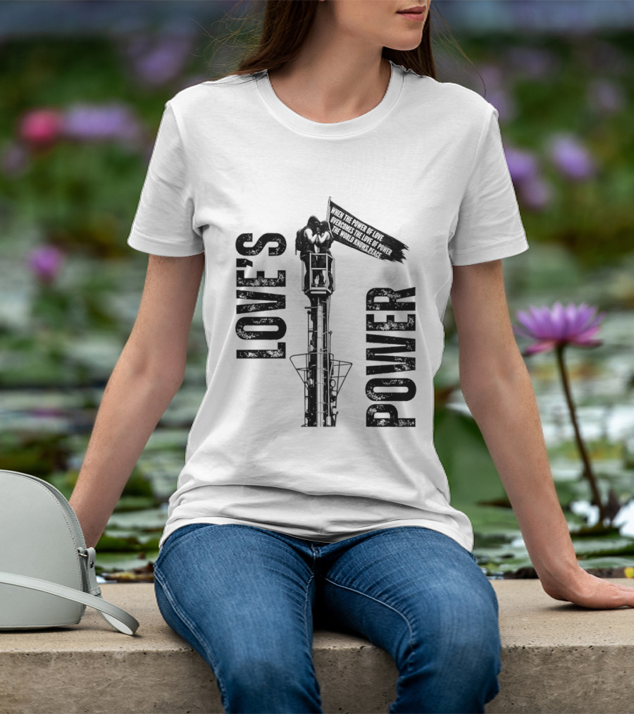 Love's Power Angela Nikolau And Ivan Beerkus Tower Embrace T-Shirt