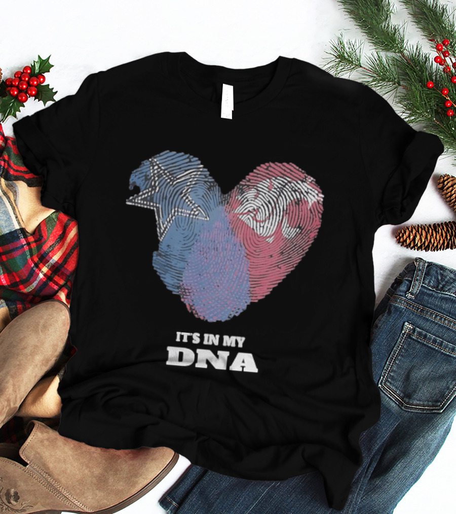 Cowboys Texas Tech Red Raiders It's In My DNA Fingerprint Heart T-Shirt