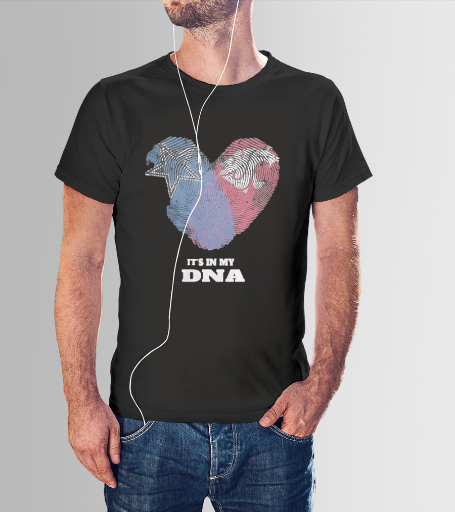 Cowboys Texas Tech Red Raiders It's In My DNA Fingerprint Heart T-Shirt