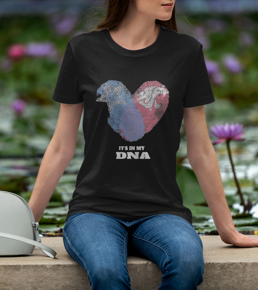 Cowboys Texas Tech Red Raiders It's In My DNA Fingerprint Heart T-Shirt