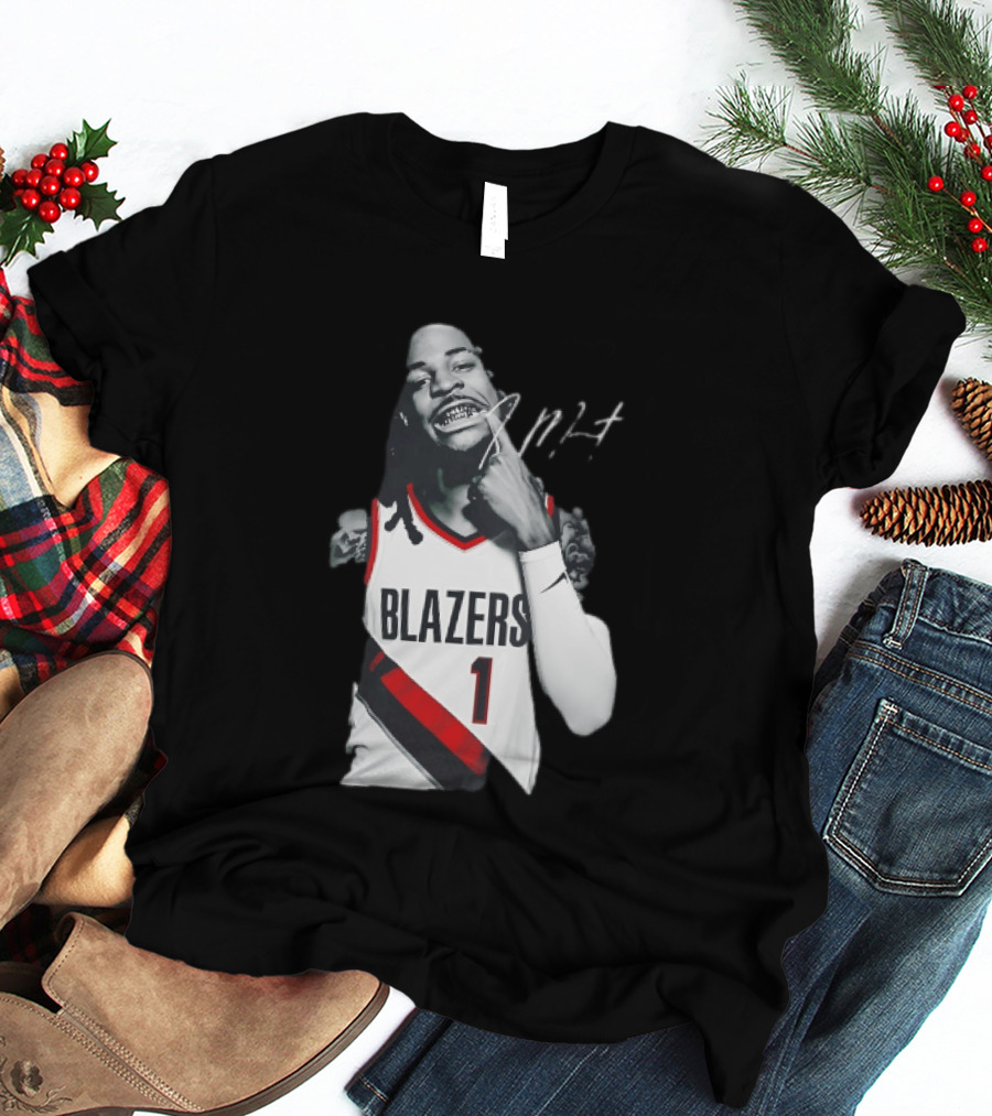 J MT Player Grills Number 1 Blazers T-Shirt