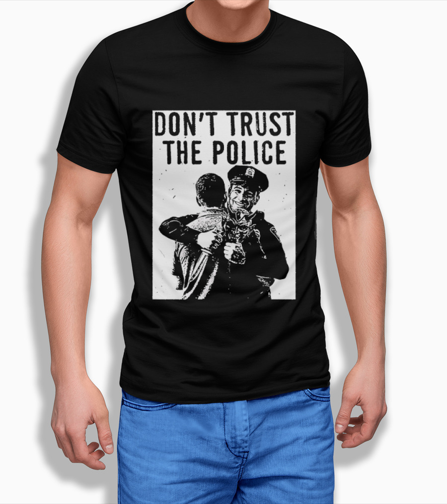 DON'T TRUST THE POLICE Devil Embracing Officer T-Shirt