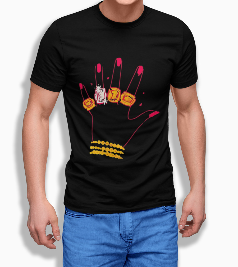 Hand Wearing Rings Bracelets 13 + 87 TNT Love Story T-Shirt