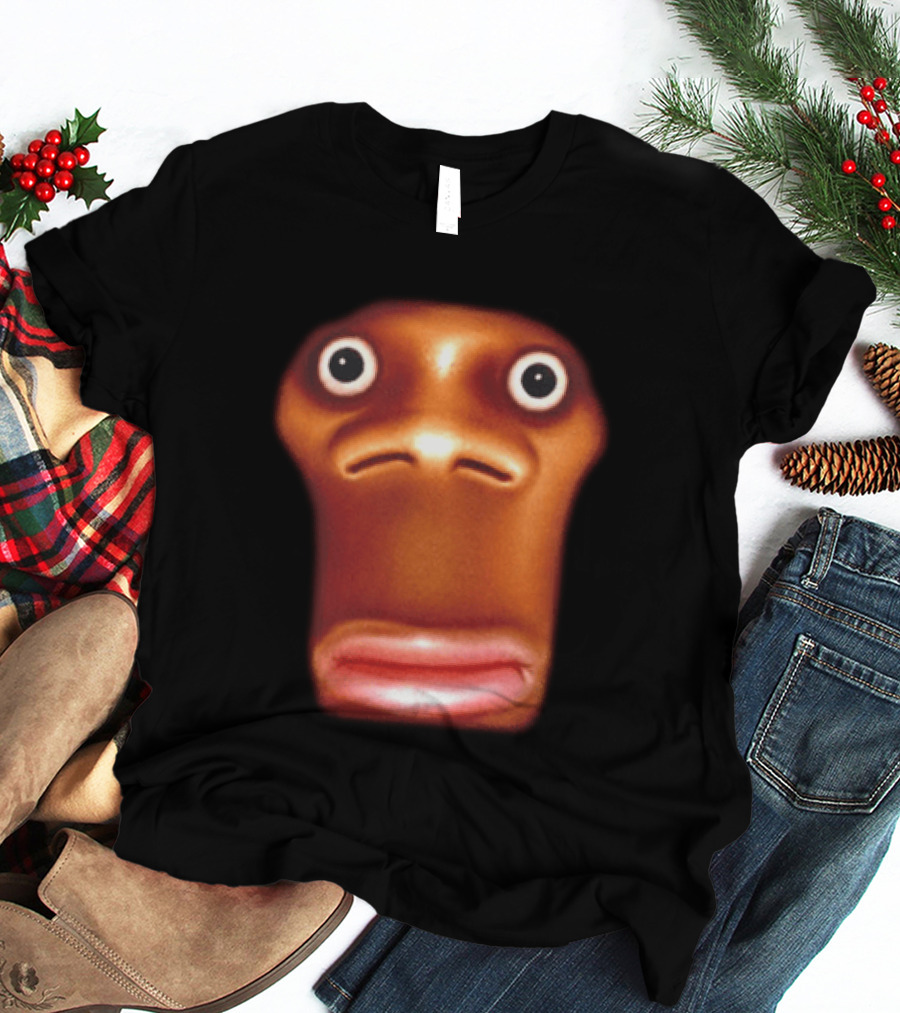 Stop Looking At Me Face Staring Meme Brown Expression T-Shirt