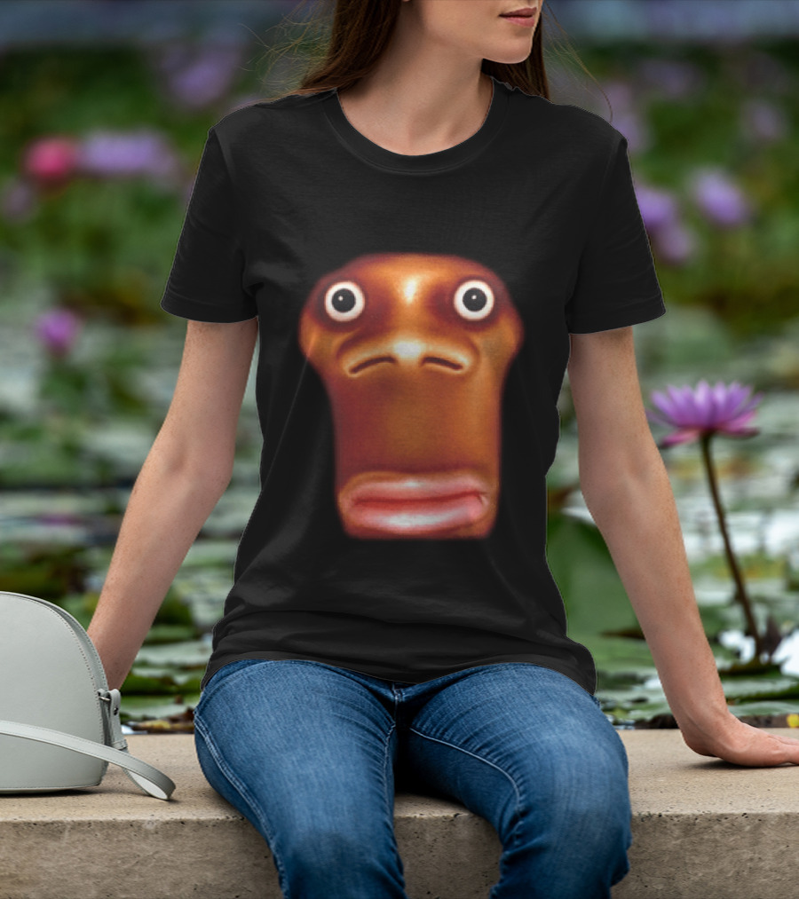 Stop Looking At Me Face Staring Meme Brown Expression T-Shirt
