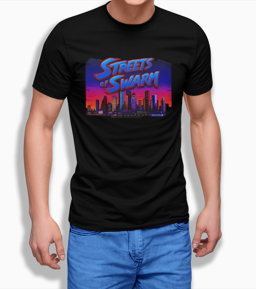 Streets Of Swarm Houston Texans Arcade Skyline Skyline T-Shirt