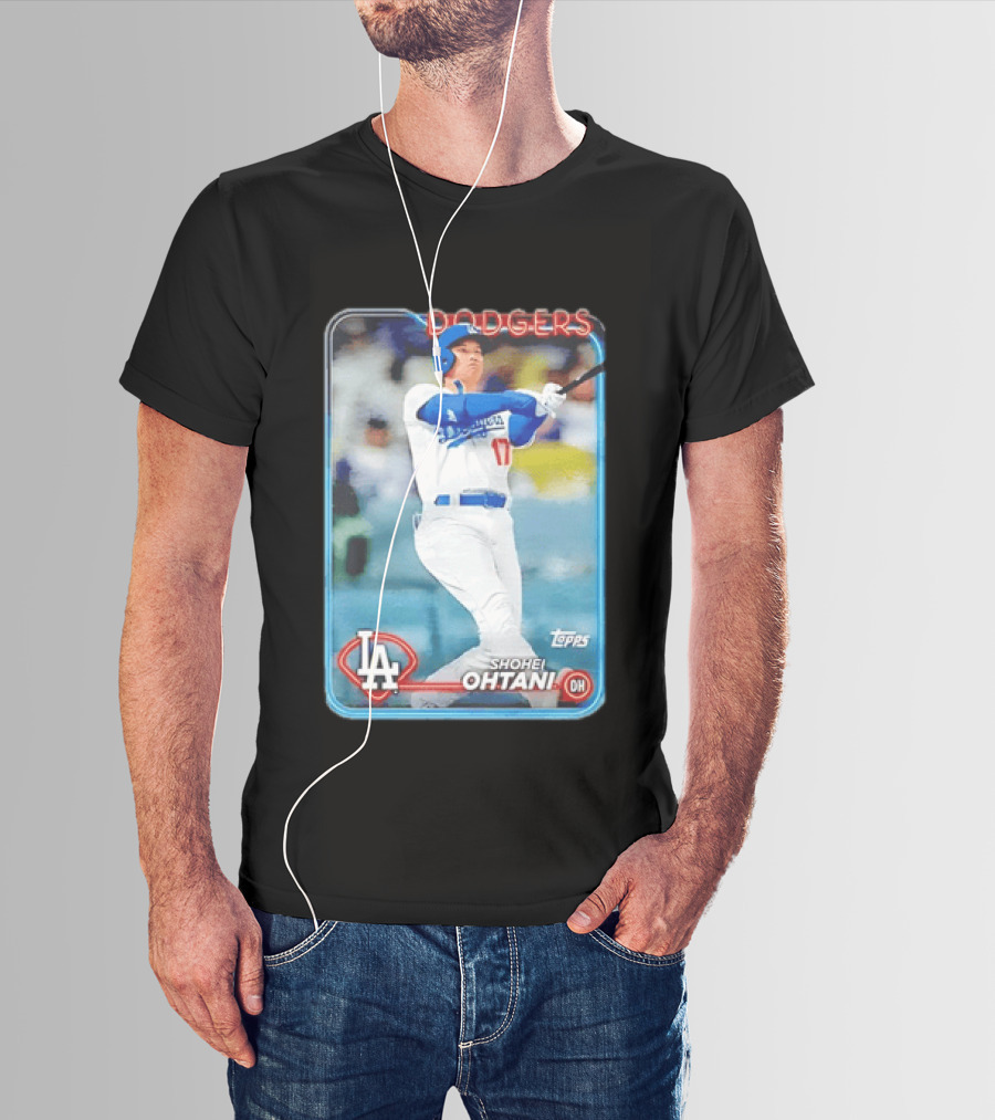 Topps Shohei Ohtani LA Dodgers Batter Neon Script T-Shirt