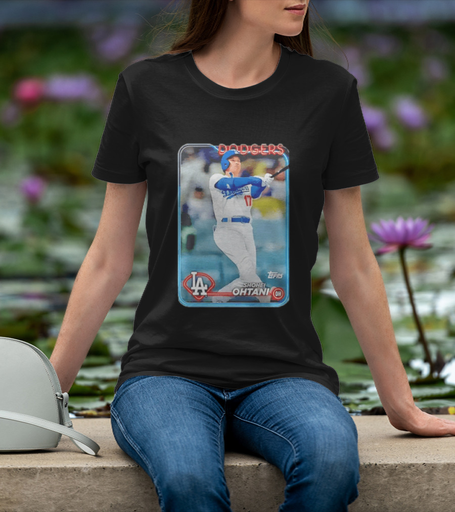 Topps Shohei Ohtani LA Dodgers Batter Neon Script T-Shirt
