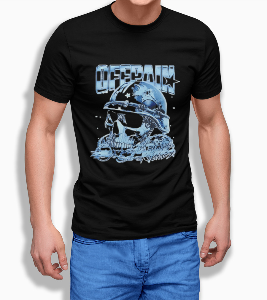 Offpain Riches Skull Helmet Military Style Star T-Shirt