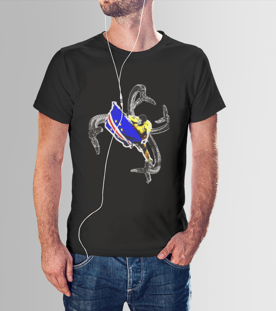 Vozinha Cape Verde National Team Doctor Octopus Mashup Soccer Flag Combination T-Shirt