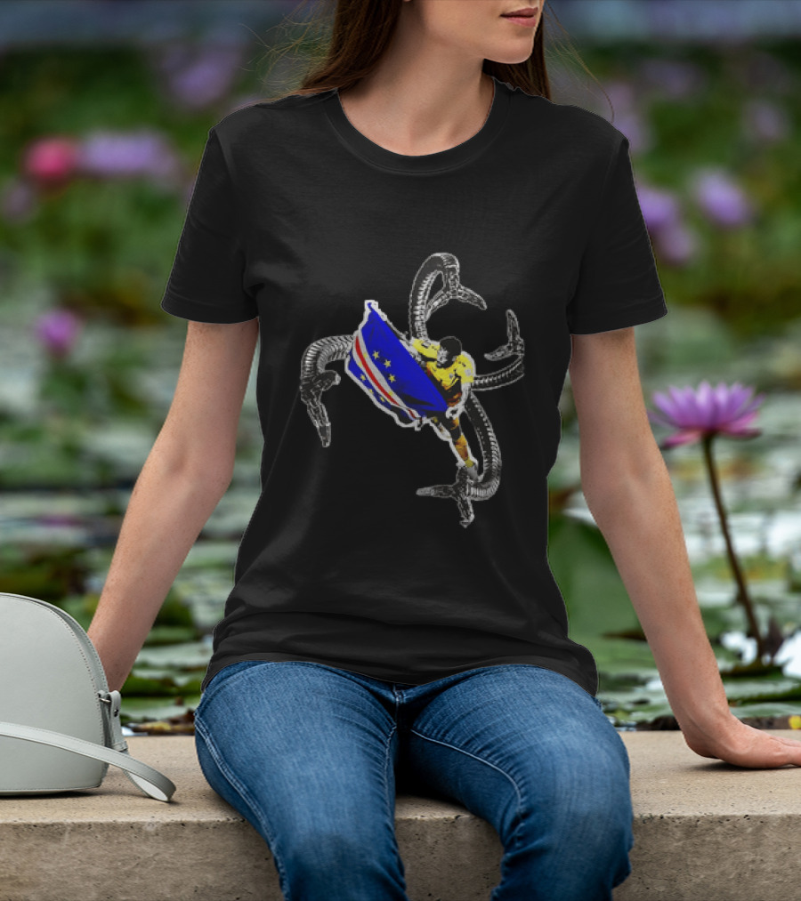 Vozinha Cape Verde National Team Doctor Octopus Mashup Soccer Flag Combination T-Shirt