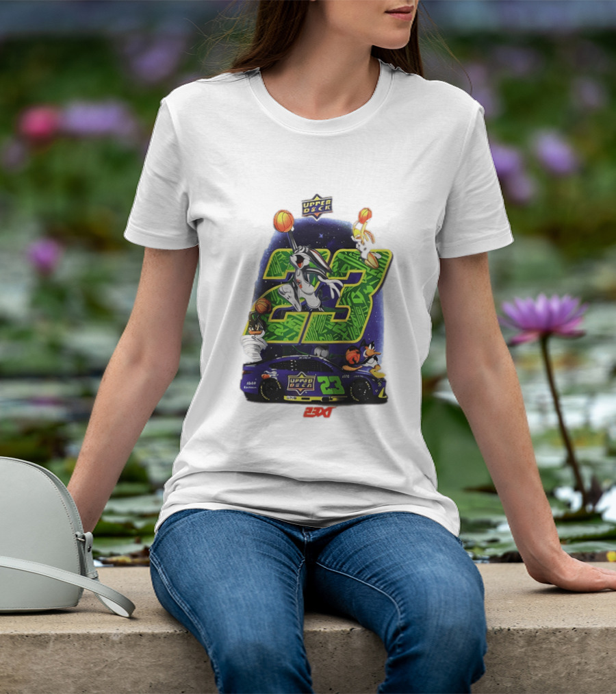 Upper Deck 23 Bugs Bunny Road Runner 23XI Racing Space Jam 30th Anniversary T-Shirt