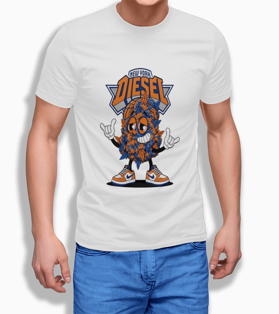 New York Diesel Basketball Weed Character Sneakers T-Shirt