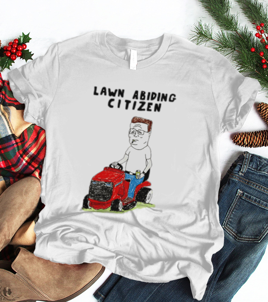 Lawn Abiding Citizen Hank Hill Cartoon Riding Mower Image T-Shirt