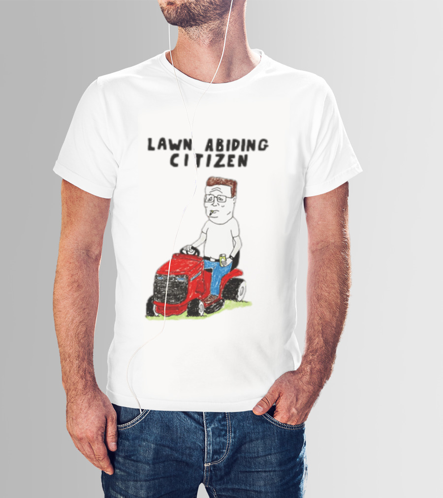 Lawn Abiding Citizen Hank Hill Cartoon Riding Mower Image T-Shirt