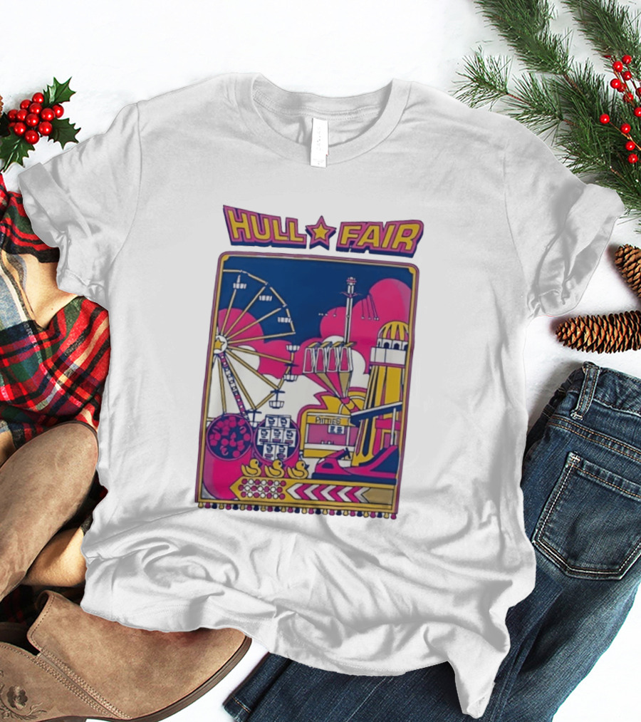 Hull Fair Ferris Wheel Carnival Rides And Helter Skelter T-Shirt