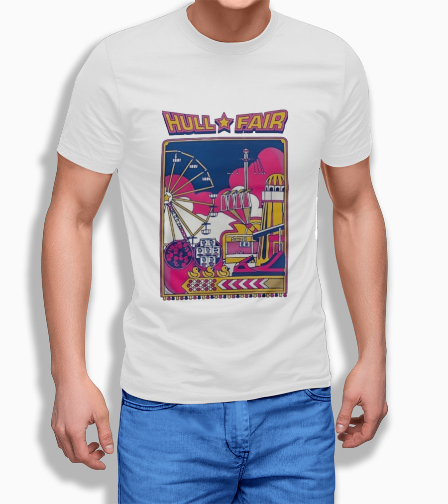Hull Fair Ferris Wheel Carnival Rides And Helter Skelter T-Shirt