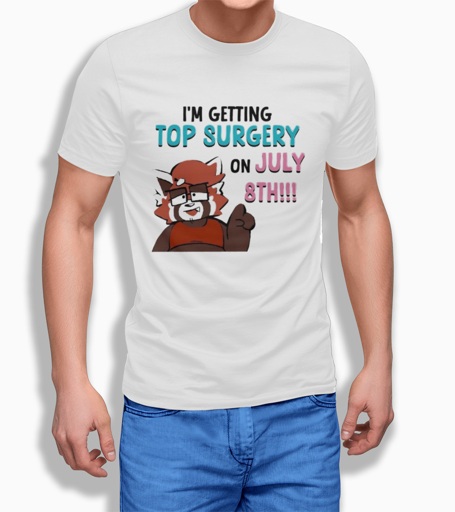I'm Getting Top Surgery On July 8th Cartoon Character Announcement T-Shirt
