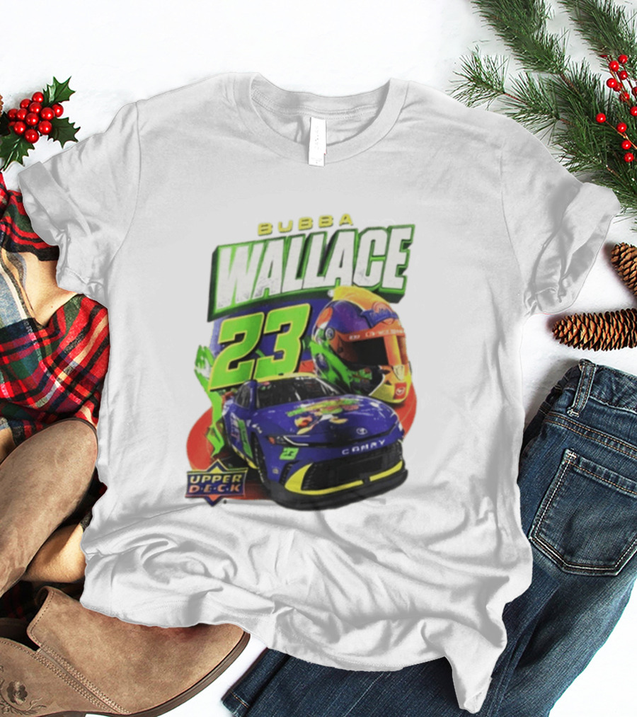 Space Jam's 30th Anniversary Bubba Wallace 23 Upper Deck Racing Car Helmet T-Shirt