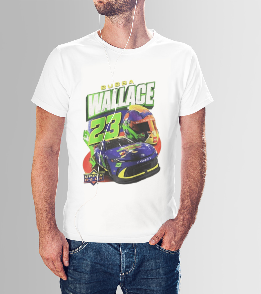 Space Jam's 30th Anniversary Bubba Wallace 23 Upper Deck Racing Car Helmet T-Shirt
