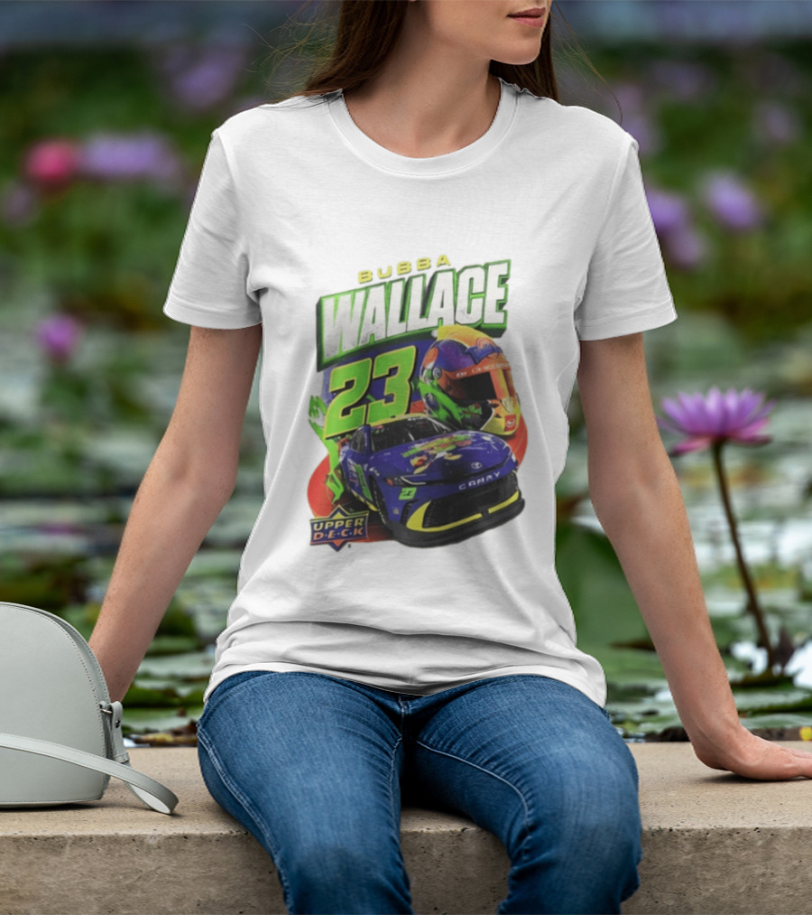 Space Jam's 30th Anniversary Bubba Wallace 23 Upper Deck Racing Car Helmet T-Shirt