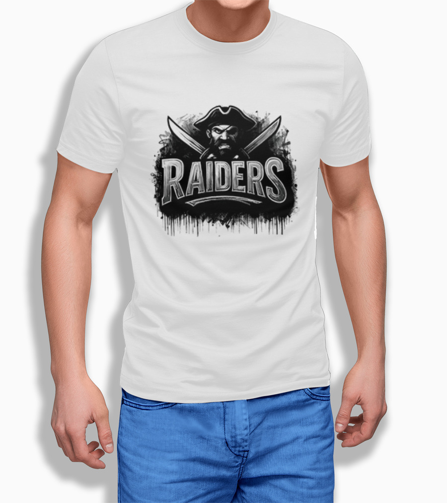 Las Vegas Raiders Distressed Pirate Logo Skull Swords And Raider T-Shirt