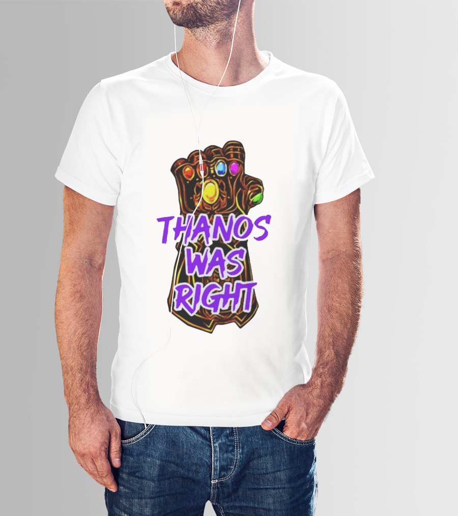 Thanos Was Right Marvel Infinity Gauntlet Bold Purple T-Shirt