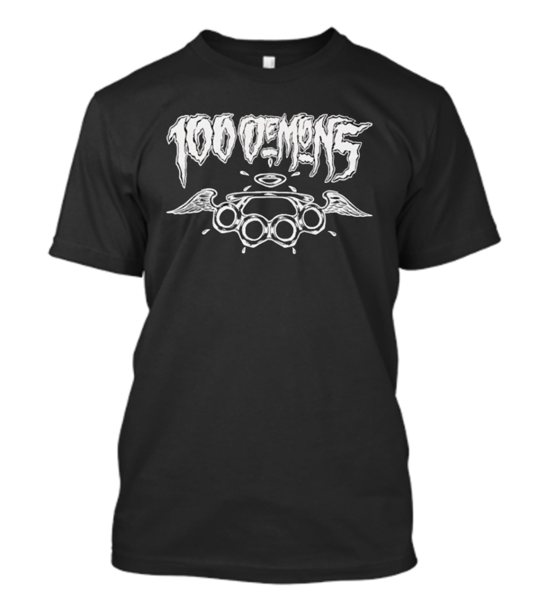 100 Demons Winged Brass Knuckles Halo T-Shirt