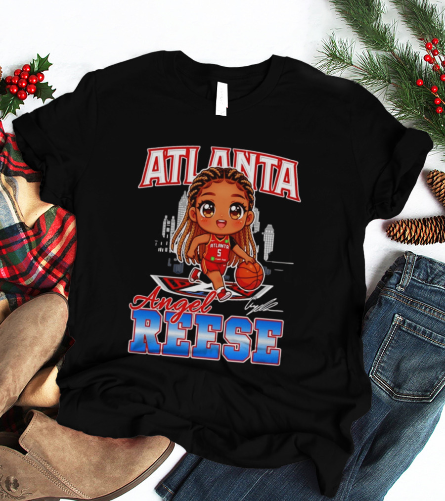 Atlanta Angel Reese Caricature Basketball Player Cartoon T-Shirt