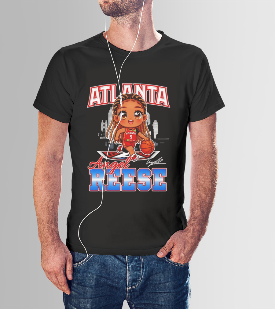 Atlanta Angel Reese Caricature Basketball Player Cartoon T-Shirt