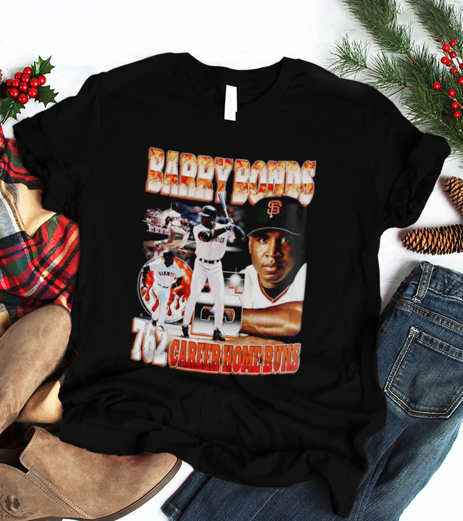 Barry Bonds Giants 25 San Francisco 762 Career Home Runs T-Shirt