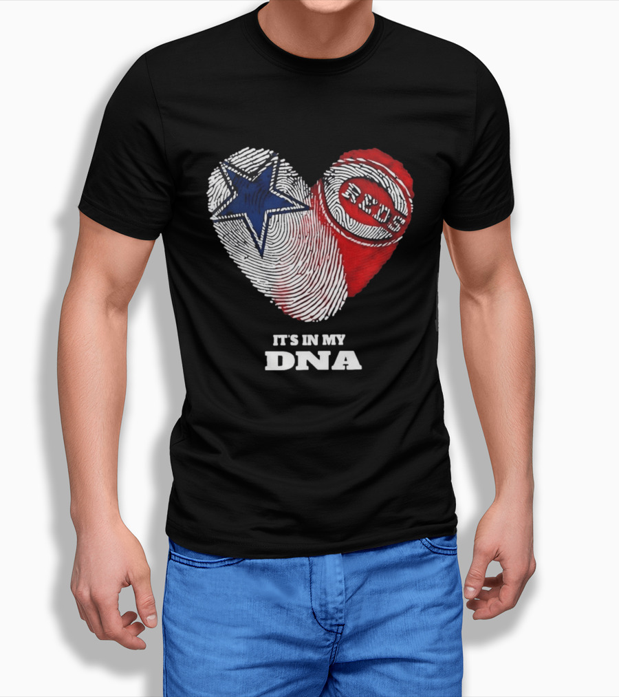 Dallas Cowboys Heart Cincinnati Reds It's In My DNA 2026 T-Shirt