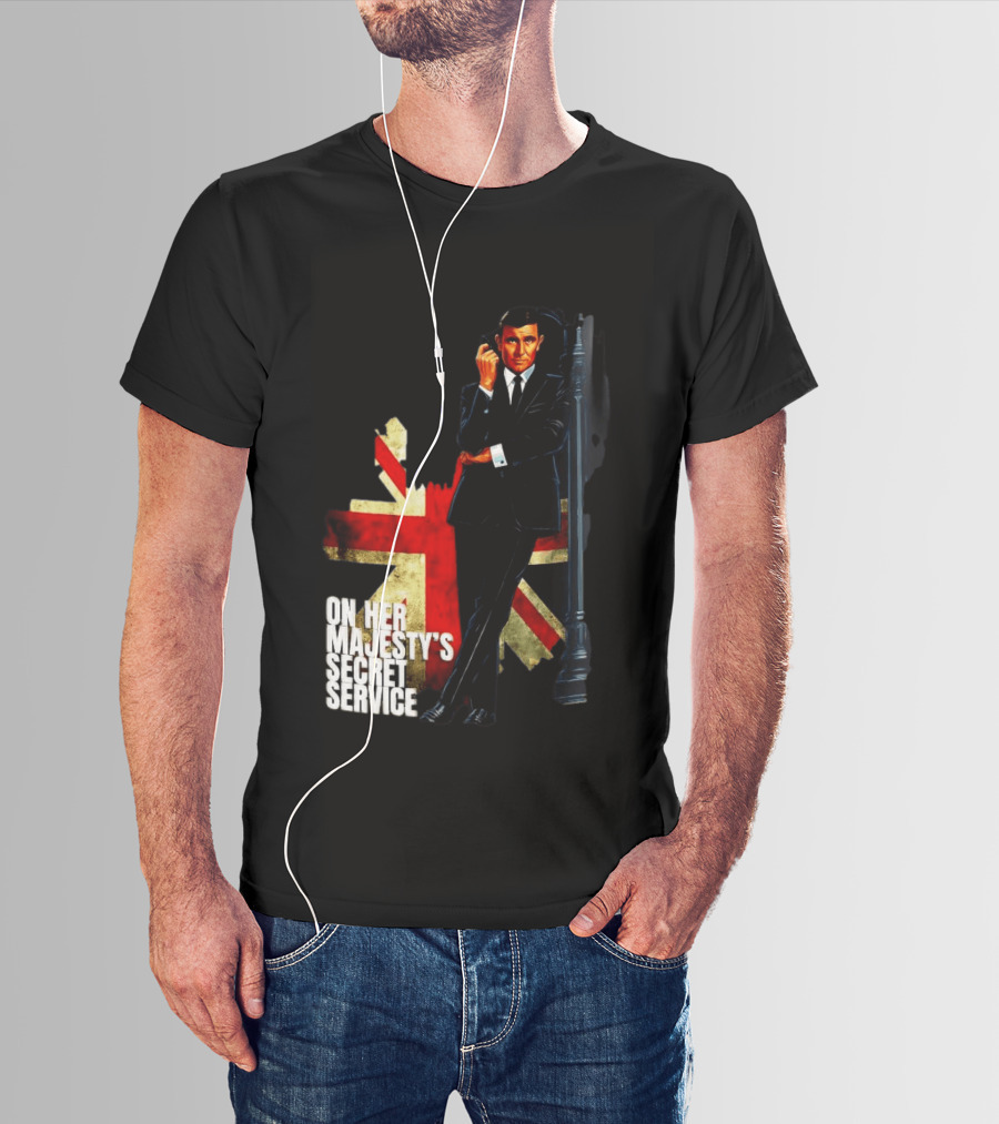 James Bond On Her Majesty's Secret Service British Flag Spy T-Shirt