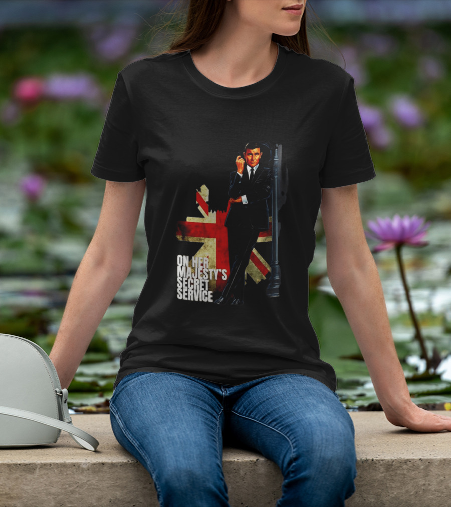James Bond On Her Majesty's Secret Service British Flag Spy T-Shirt