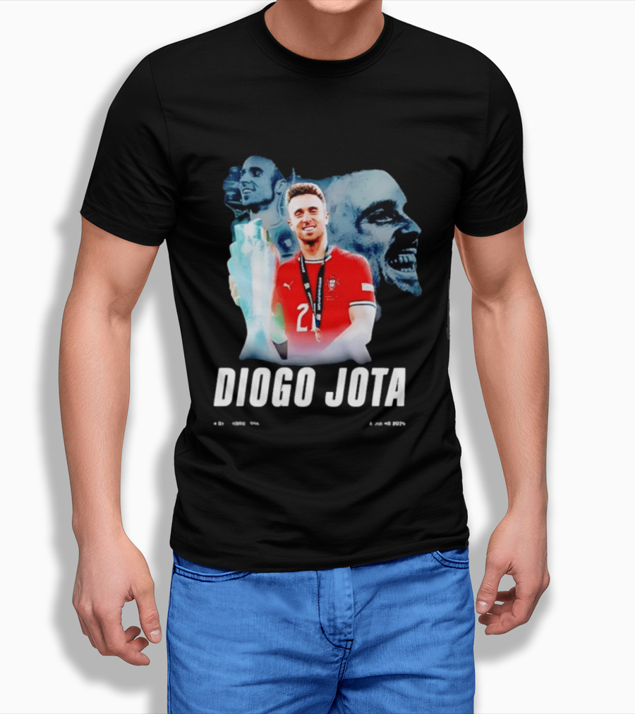 Diogo Jota Portugal National Football Team Collage 4 Dezembro 1996 8 Julho 2026 T-Shirt