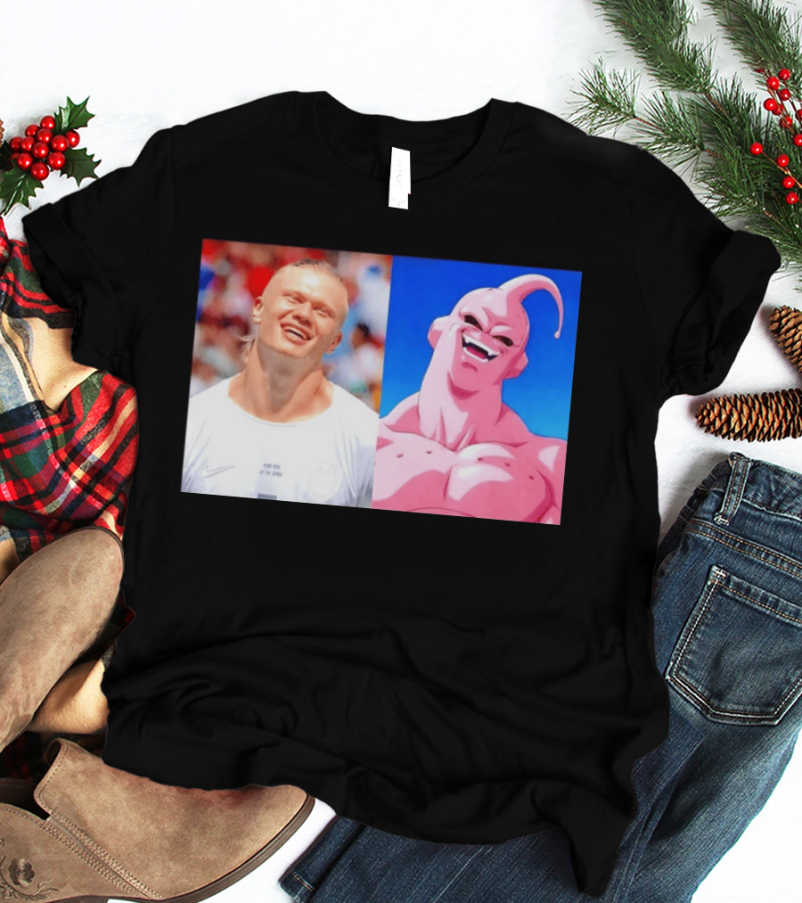Erling Haaland Majin Buu Dragon Ball Z Comparison T-Shirt
