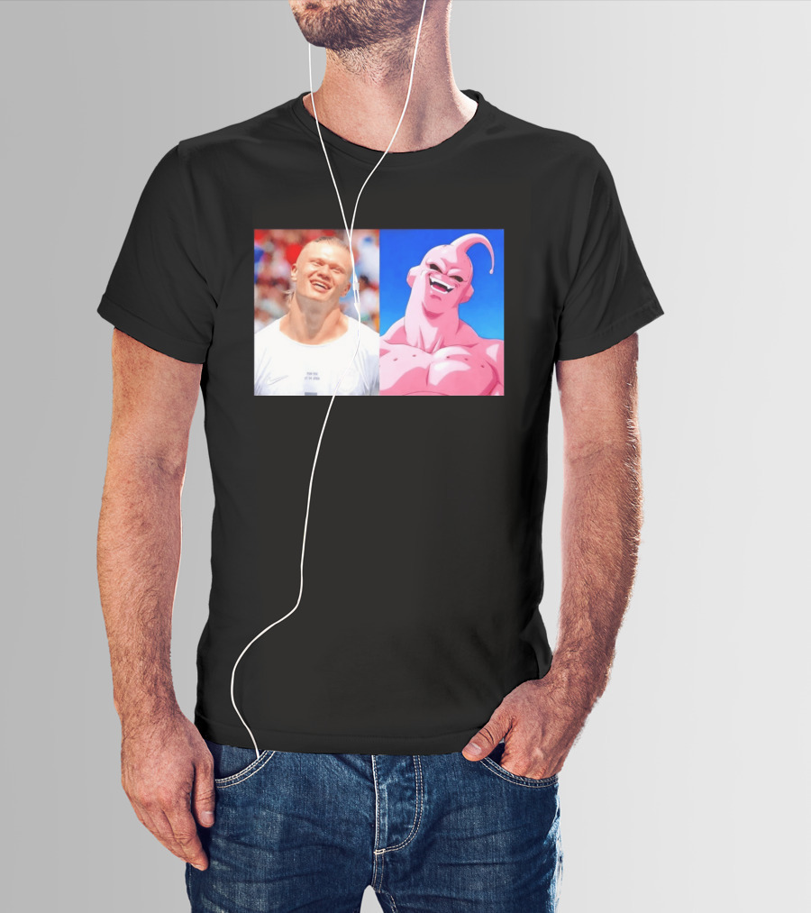 Erling Haaland Majin Buu Dragon Ball Z Comparison T-Shirt