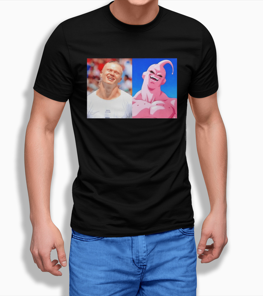 Erling Haaland Majin Buu Dragon Ball Z Comparison T-Shirt