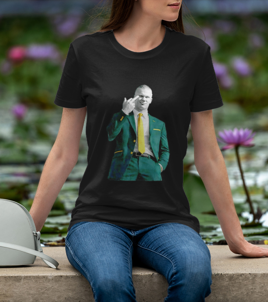 Erling Haaland Green Suit Yellow Tie Manchester City T-Shirt