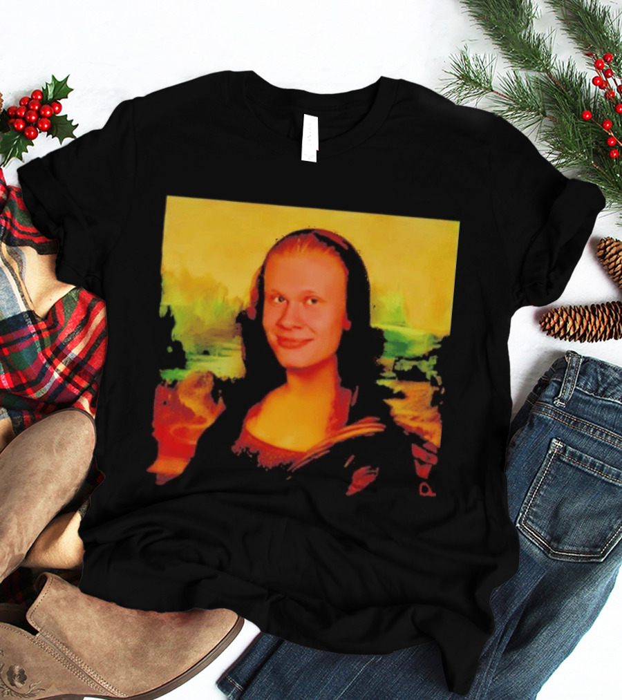 Mona Lisa Erling Haaland Manchester City Meme T-Shirt