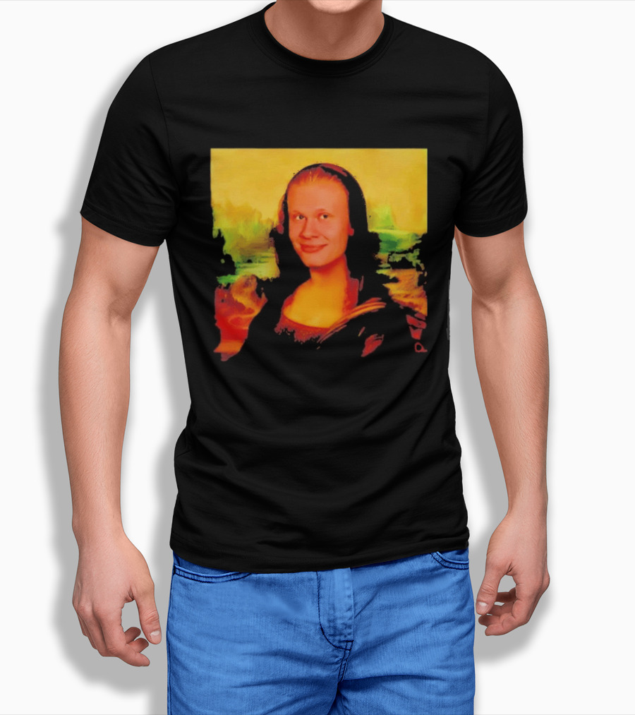 Mona Lisa Erling Haaland Manchester City Meme T-Shirt