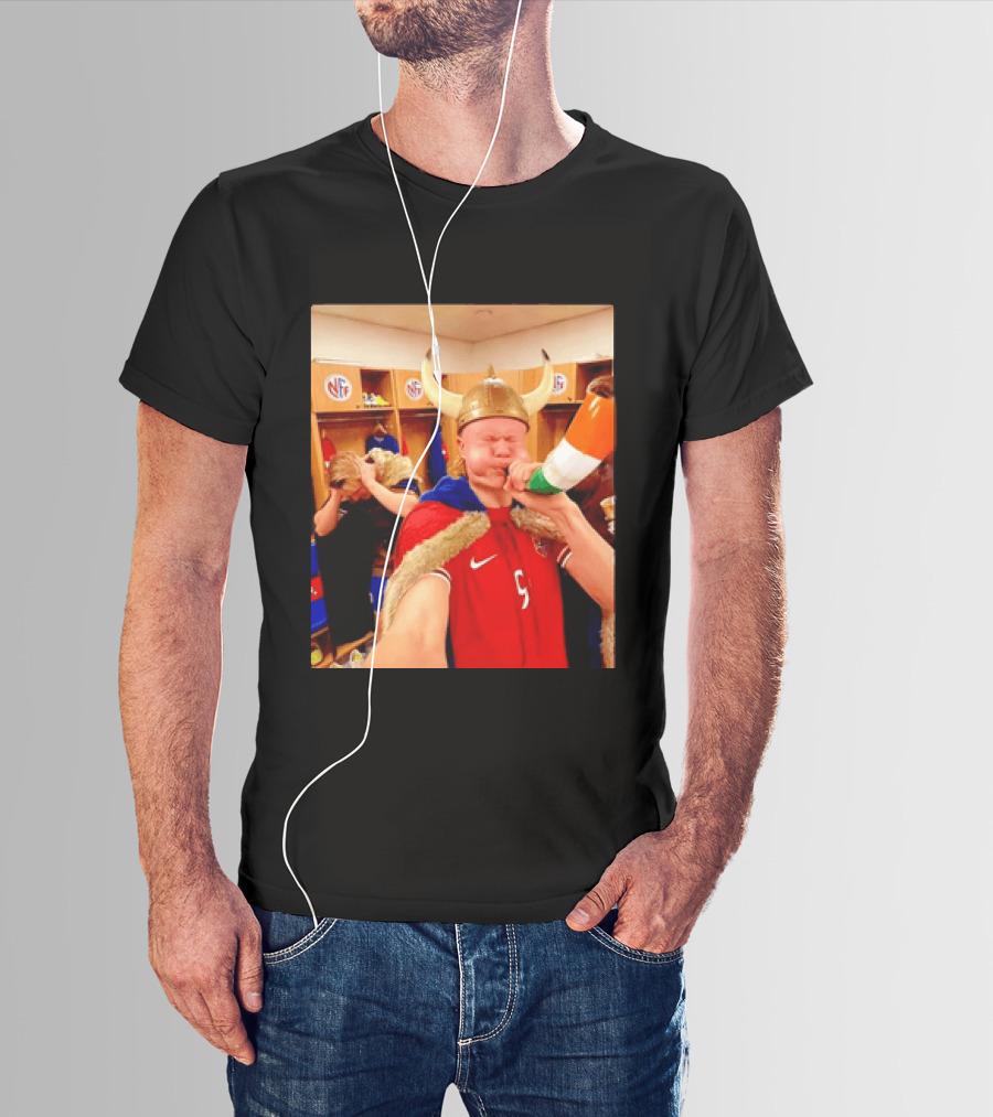 Erling Haaland Norway No 9 Viking Football Celebration Locker Room T-Shirt