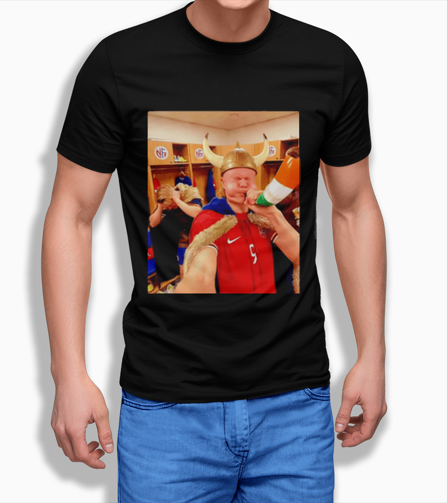 Erling Haaland Norway No 9 Viking Football Celebration Locker Room T-Shirt
