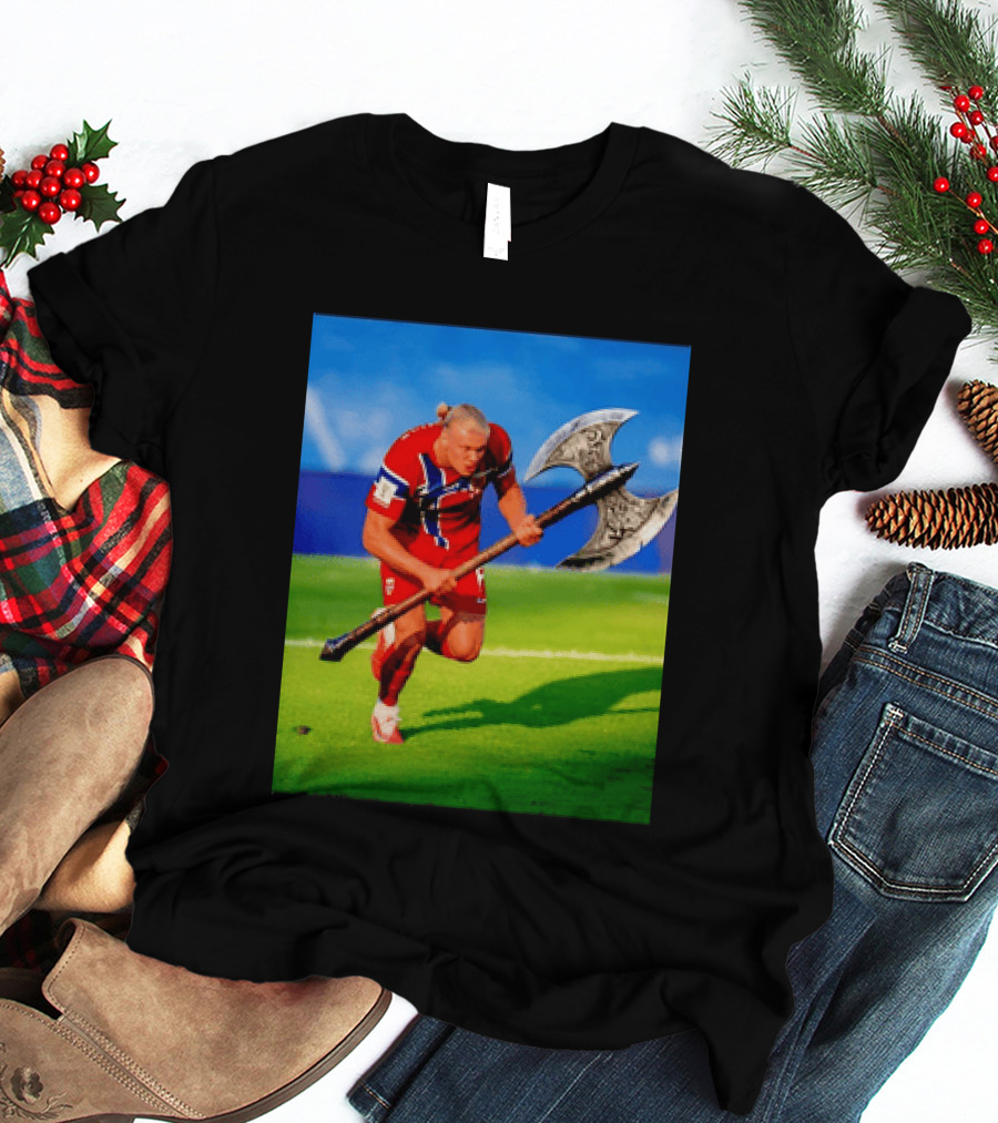 Erling Haaland Norway Viking Warrior Meme Football Team T-Shirt