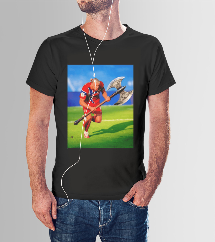 Erling Haaland Norway Viking Warrior Meme Football Team T-Shirt