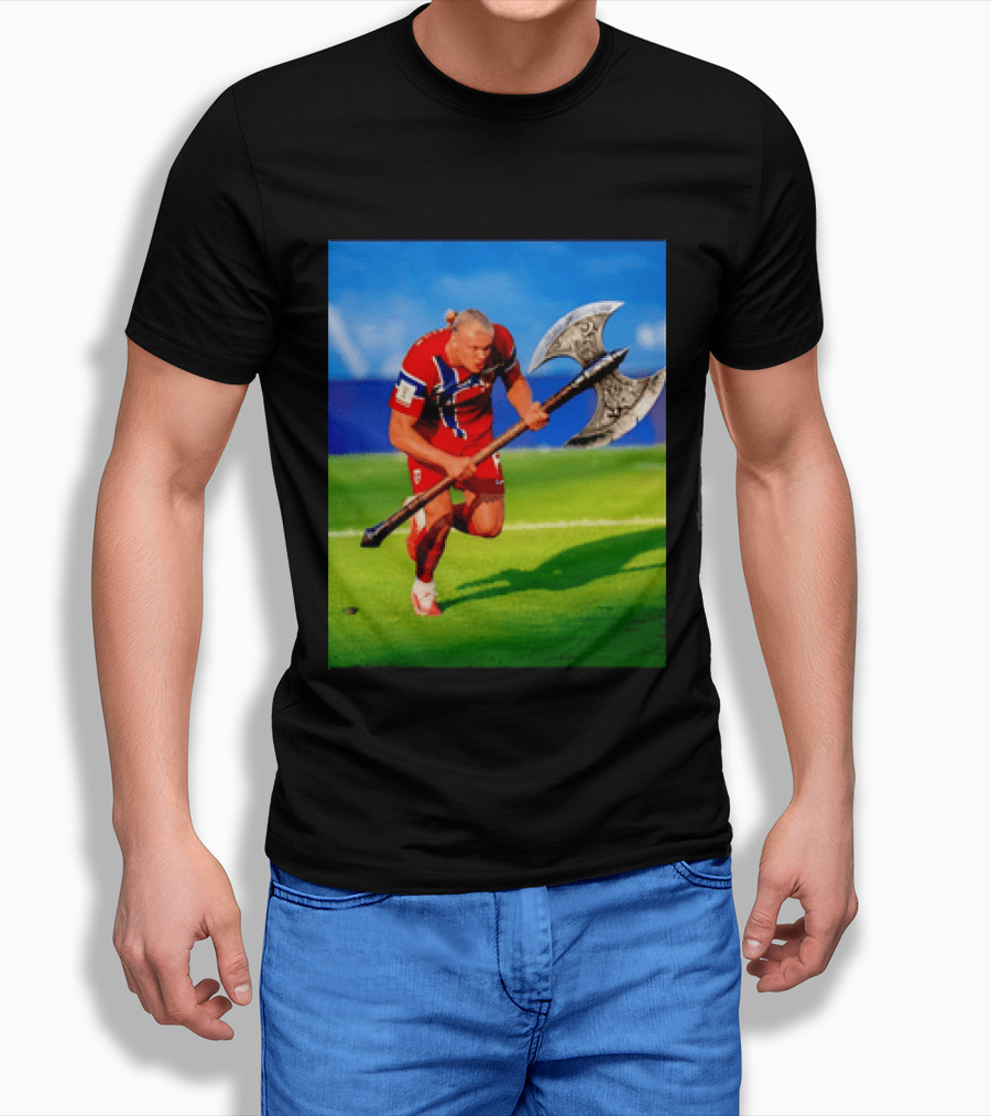 Erling Haaland Norway Viking Warrior Meme Football Team T-Shirt